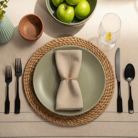 Alata Kate Black lifestyle dinner setting showing polished look that elevates meals