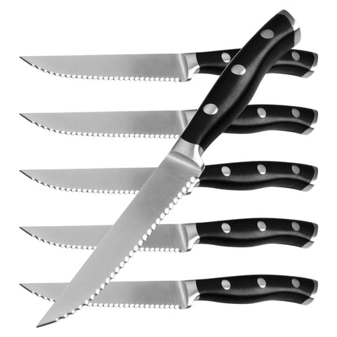 Alata front packaging showing the six-piece steak knives set and durable box