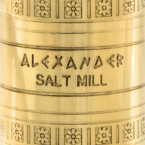 Alexander Home brass mill flanged base showing stability and secure tabletop benefit