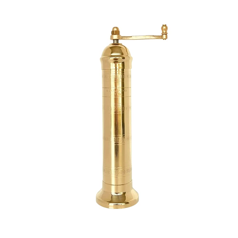 Alexander Home brass mill front view showing elegant design and sturdy base benefit