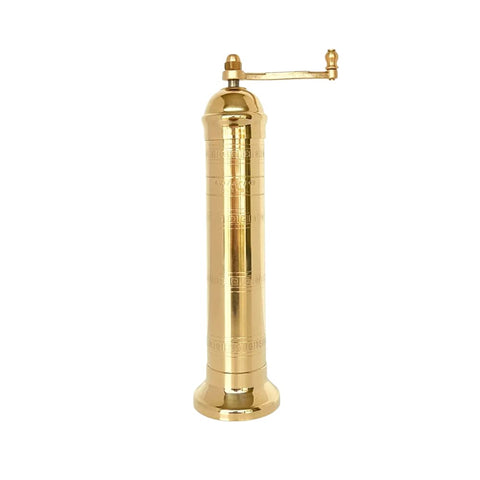 Alexander Home brass mill front view showing elegant design and sturdy base benefit