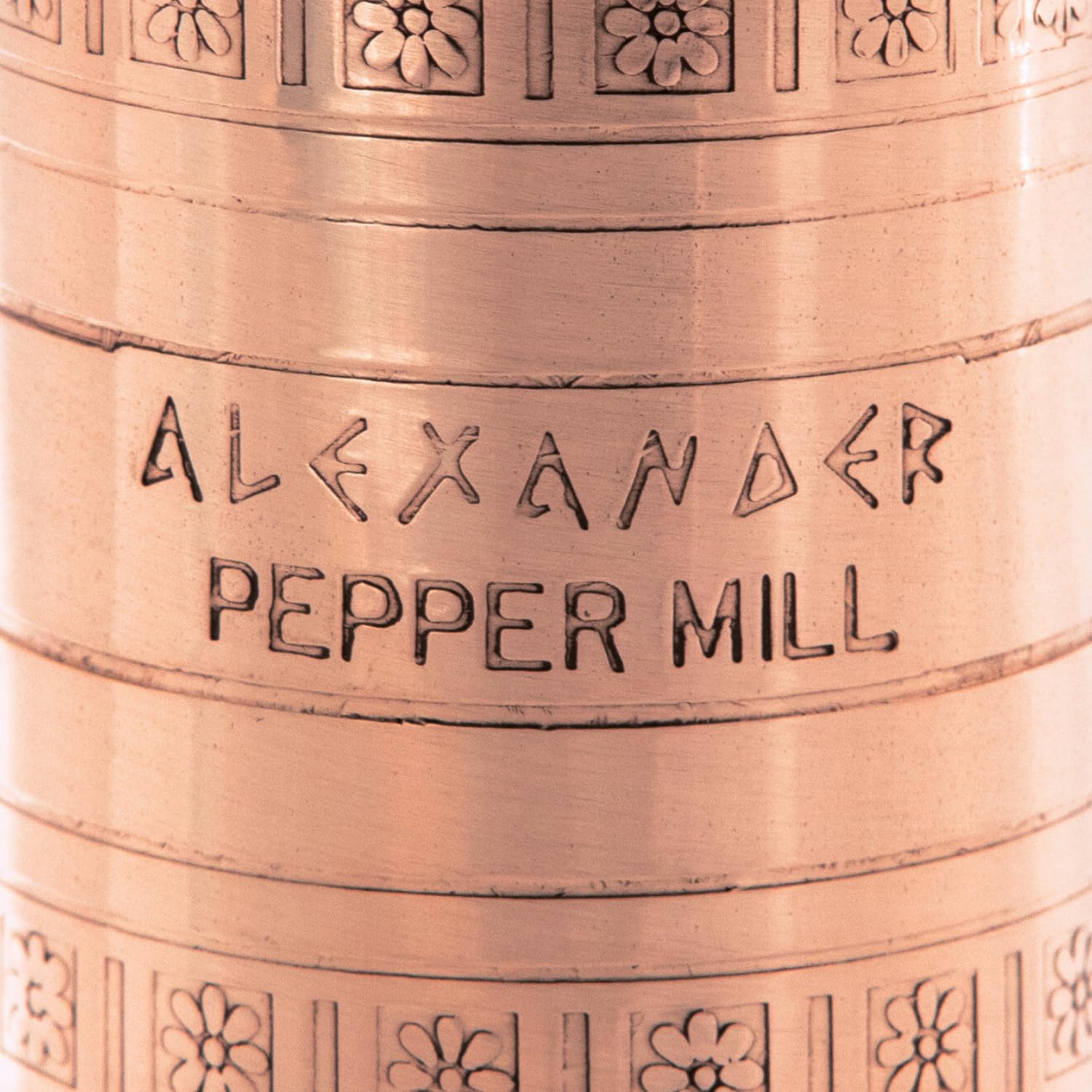 Alexander Home pepper mill open top showing internal handle storage and easy-assembly benefit