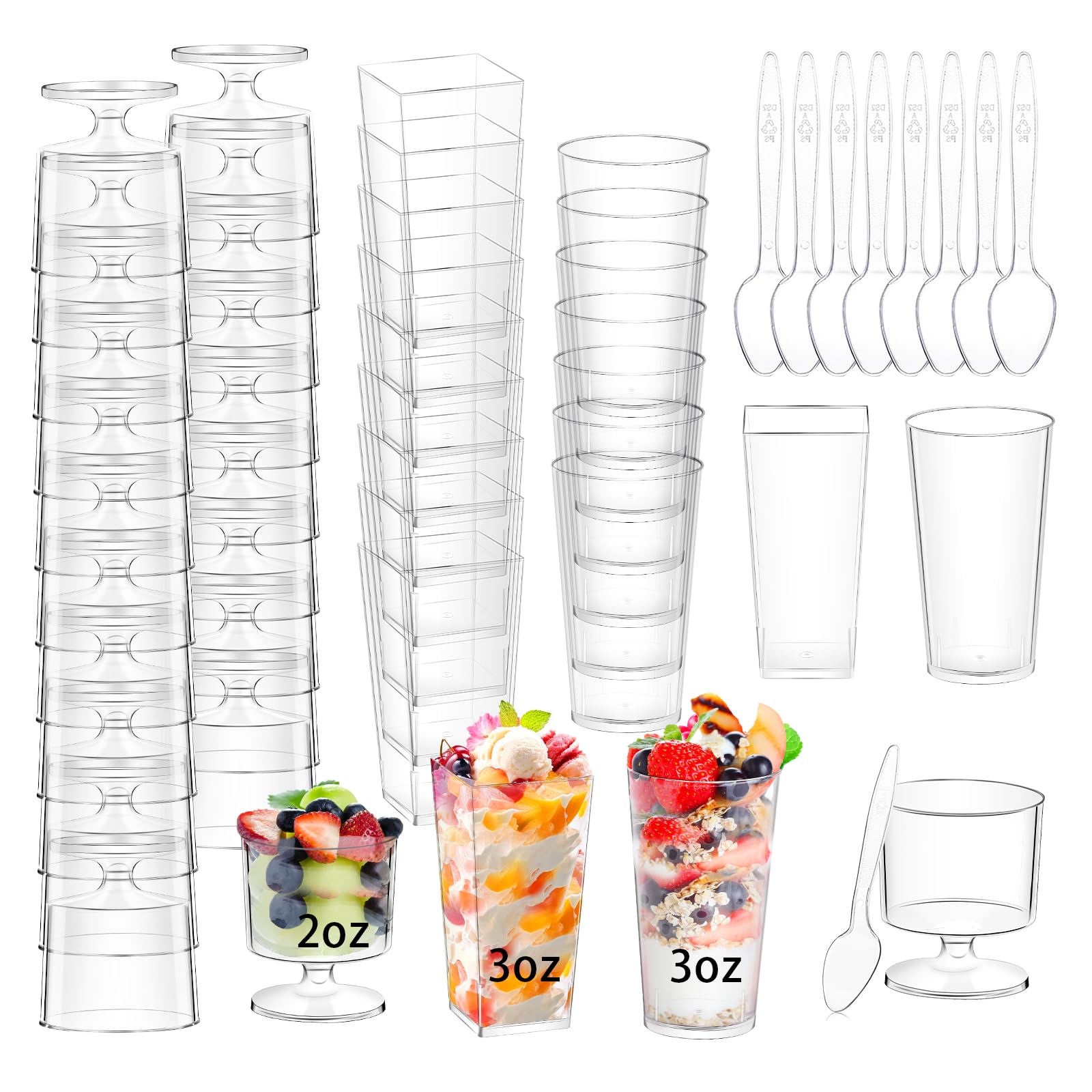 ALEXPRE front packaging showing full 240-piece set and spoons for easy event prep