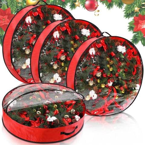 Aliceset front-facing red wreath bag showing full-size protection and neat storage