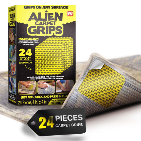 Alien Grip front packaging showing 24 reusable pads and product benefit