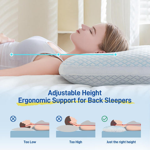 Alkyonos unzipped pillow demonstrating adjustable loft and customization