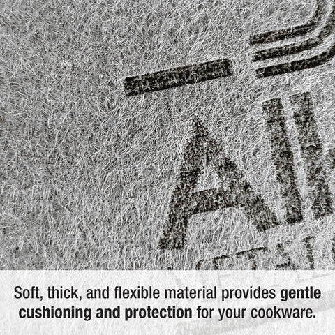 All-Clad close-up of polyester blend protector showing cushioned texture benefit