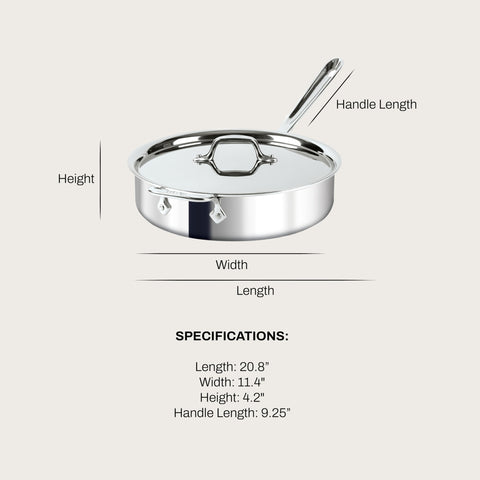 All‑Clad D3 top view with lid demonstrating sealed moisture retention