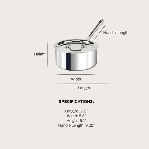 All-Clad D3 saucepan lid close-up highlighting snug fit and steam retention benefit