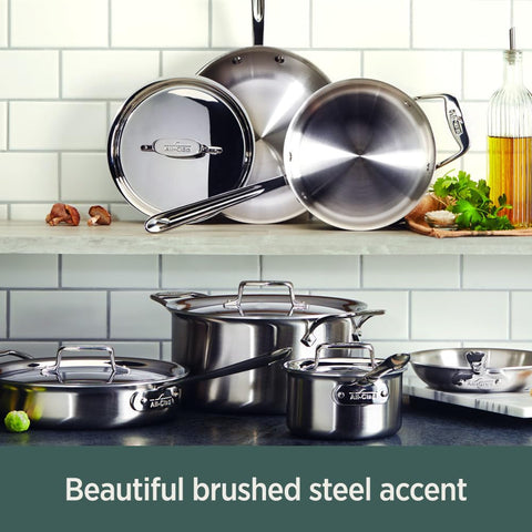 All-Clad pot on induction cooktop with simmering soup, optimized heat distribution