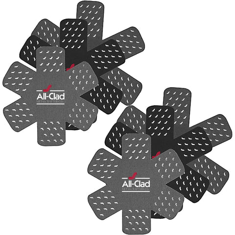 All-Clad front view of protectors set protecting pans and preventing scratches