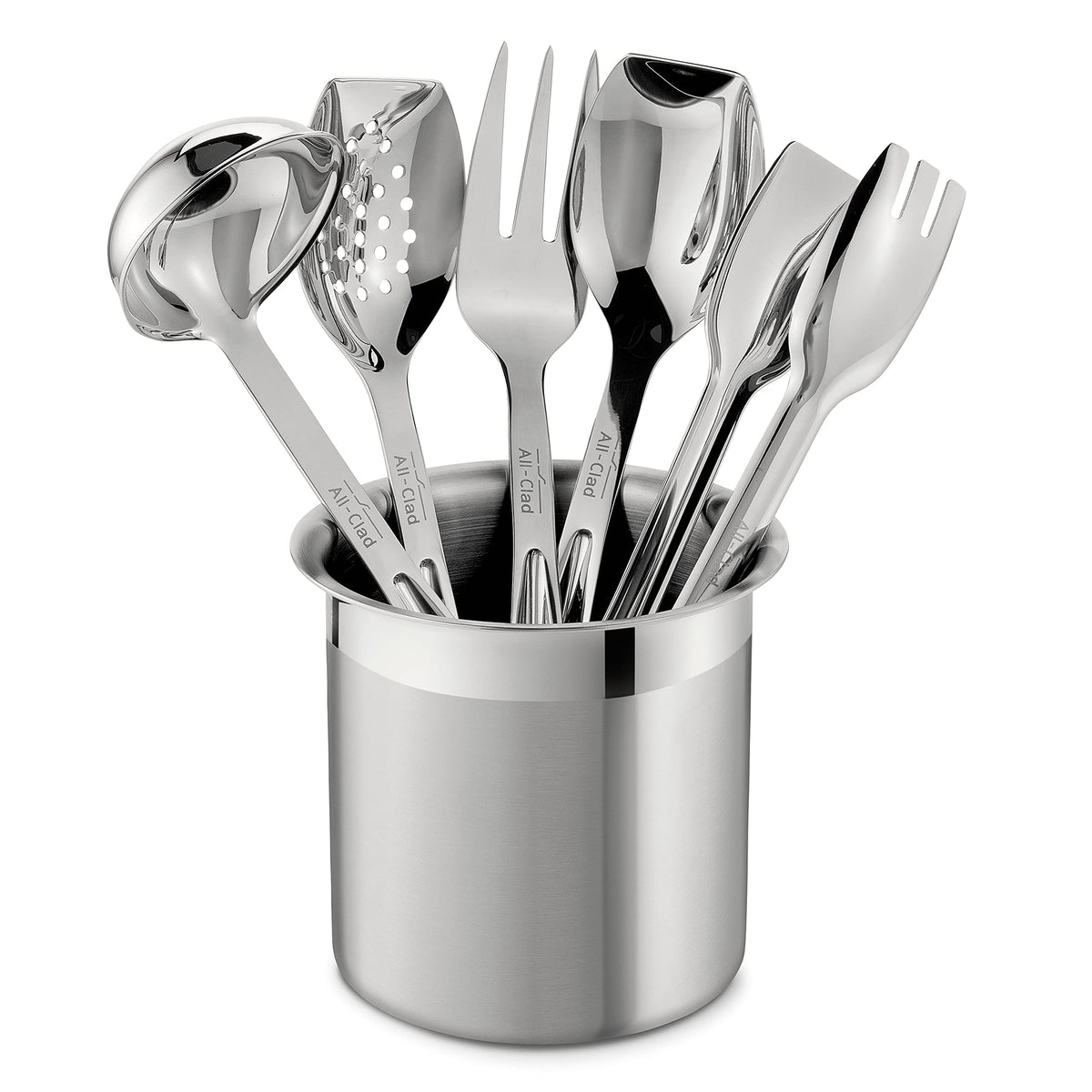 All-Clad front view of caddy and tools showing organized storage benefit