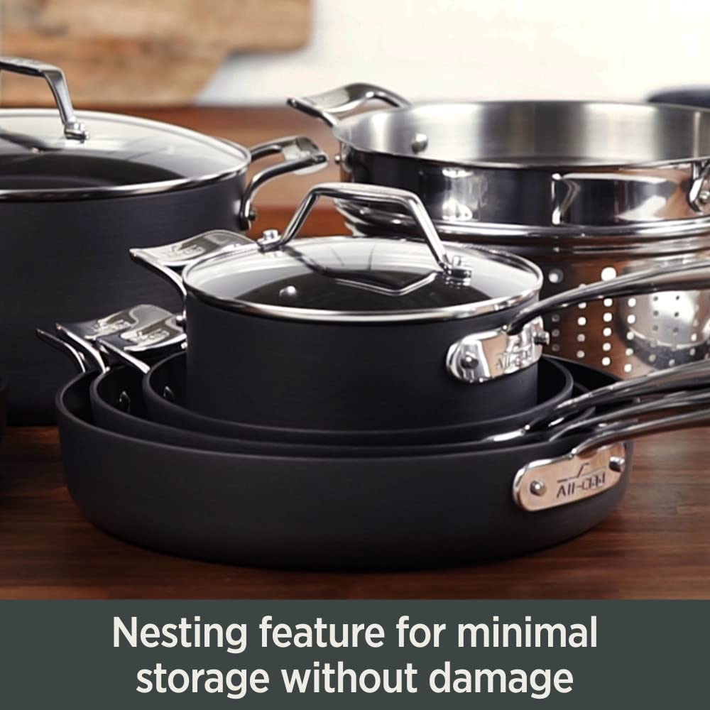 All-Clad glass lid seated on Essentials 10.5-inch fry pan for tight steam retention