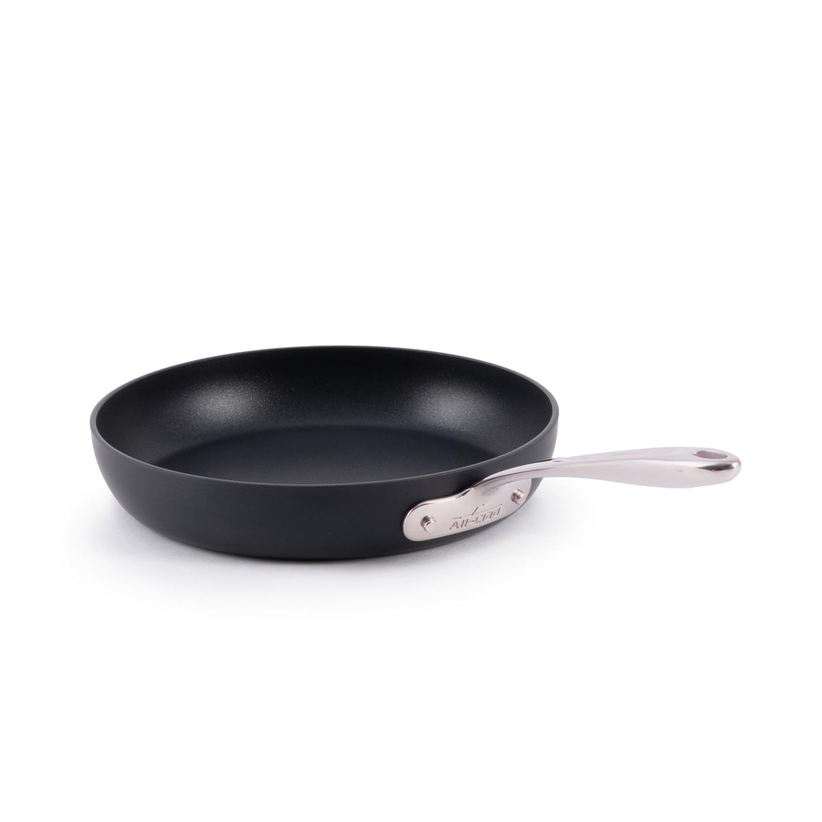 All-Clad 10" front view showing polished rim and cooking surface, highlighting durability