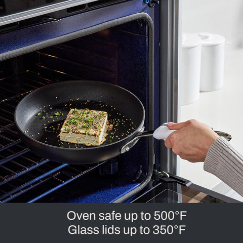 All-Clad size comparison with utensil to show 10-inch cooking area and proportion