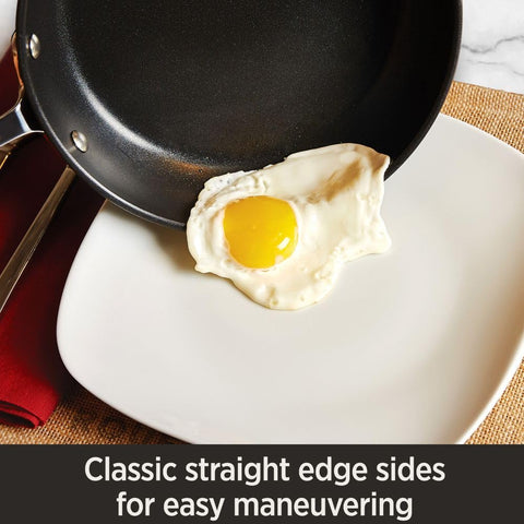 All-Clad HA1 double-riveted stainless handles for secure, safe lifting