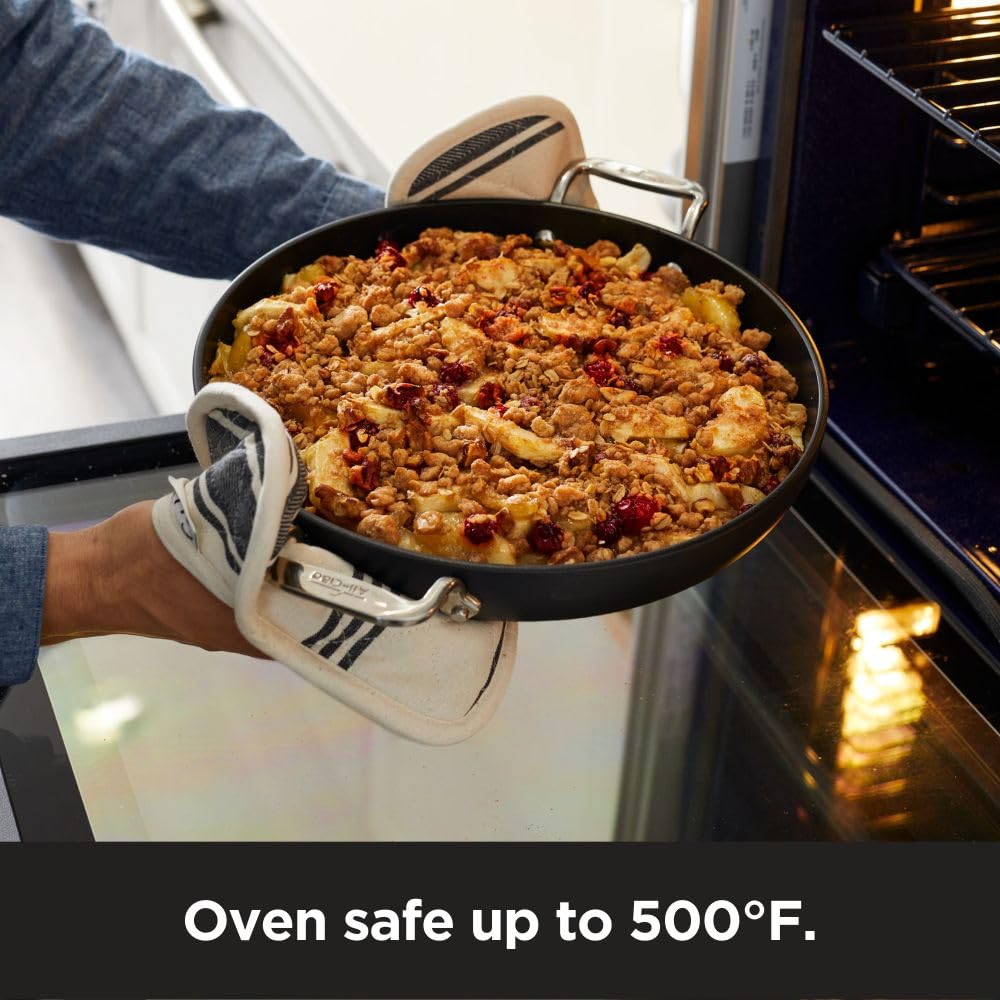 All-Clad HA1 close-up of the three-layer nonstick surface for easy food release