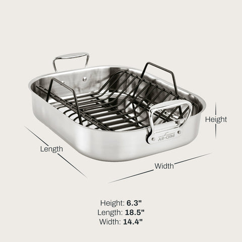 All-Clad interior close-up revealing polished stainless surface that resists sticking
