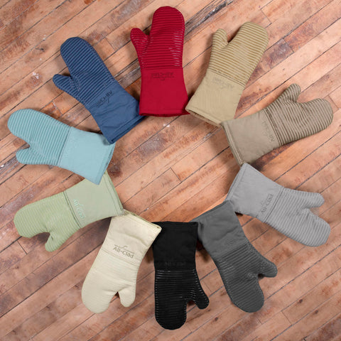 All-Clad mitts in kitchen lifestyle scene for safe everyday cooking