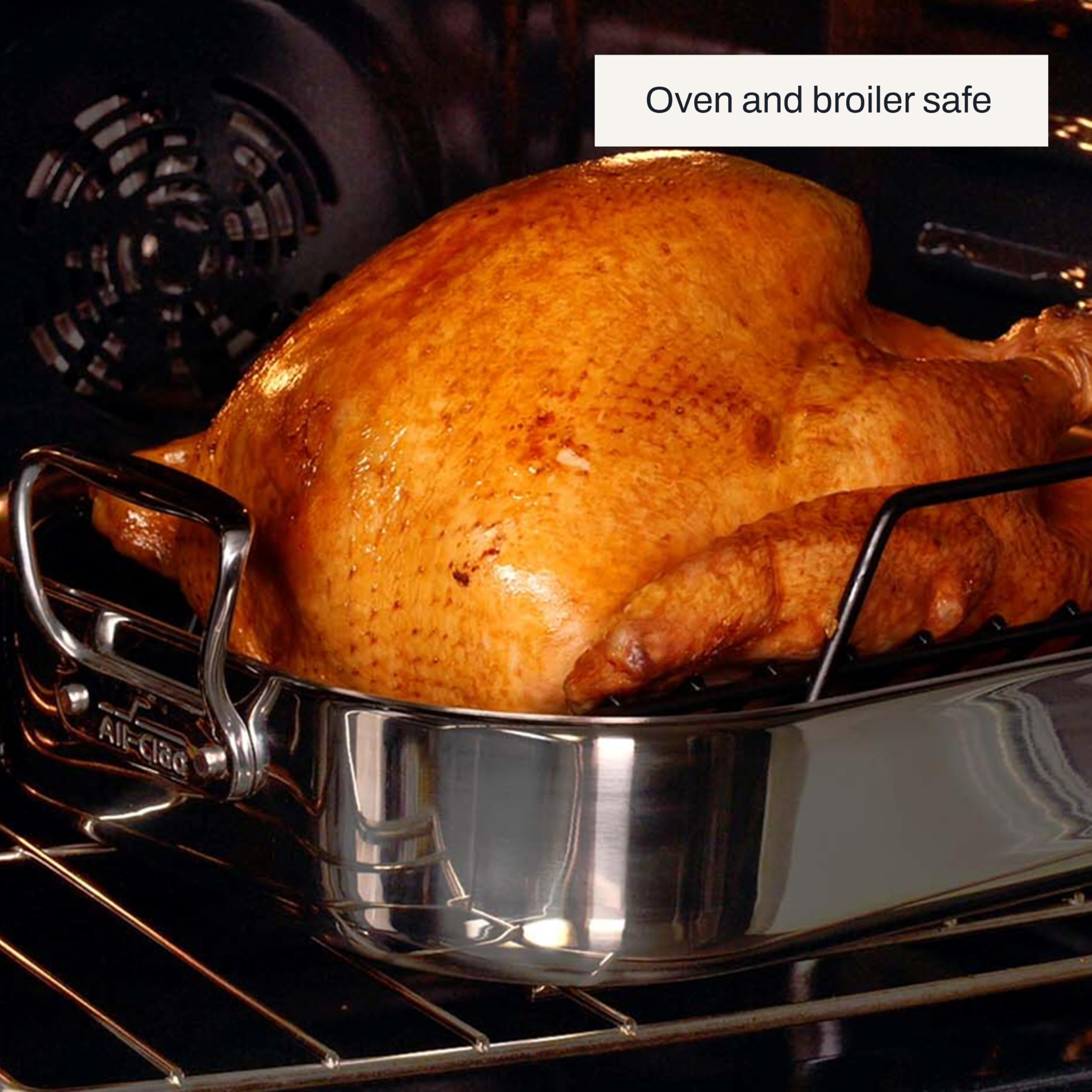 All-Clad size comparison with measuring tape showing 16x13x5 inches for planning meals