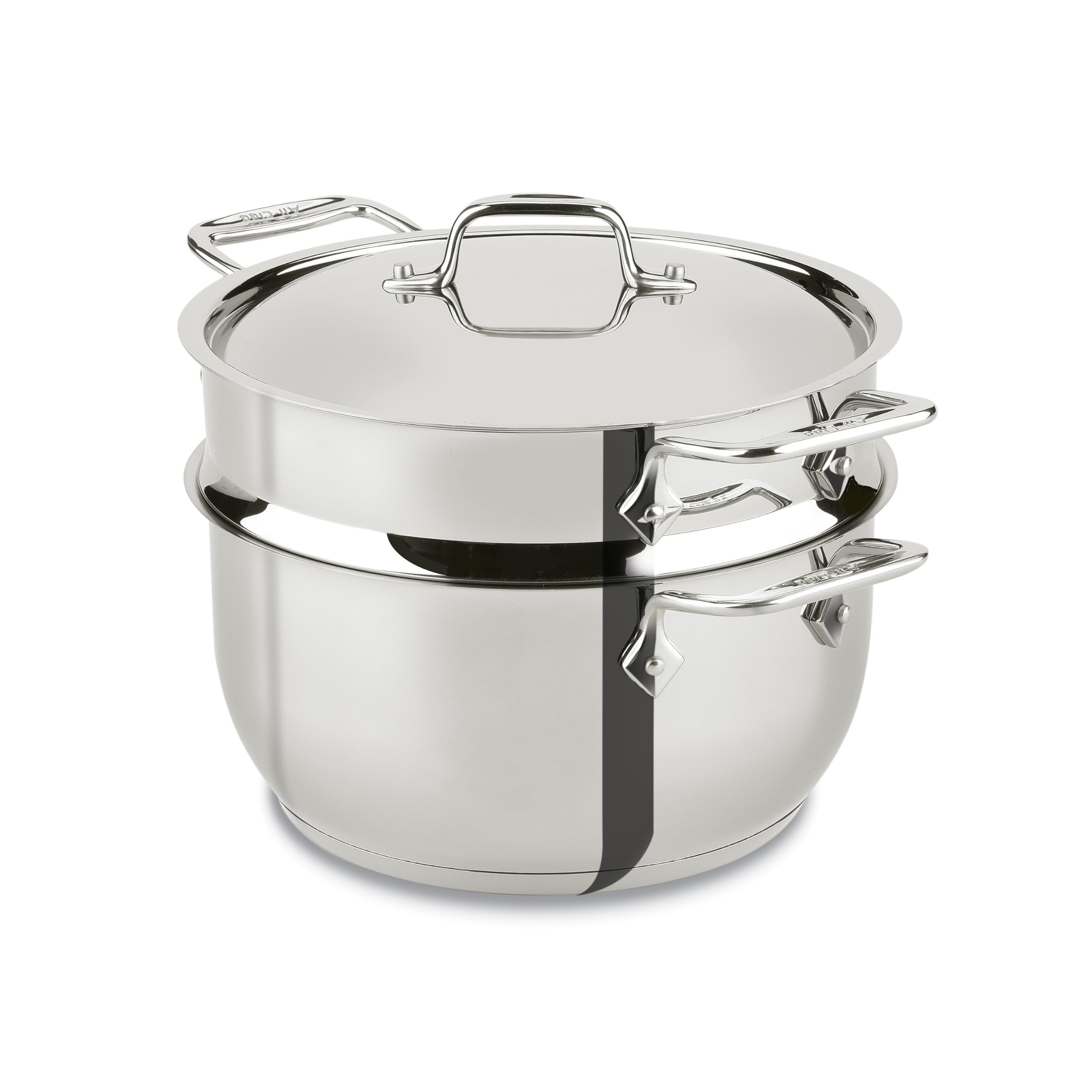 All‑Clad steamer front view showing pot and insert, durable construction benefit