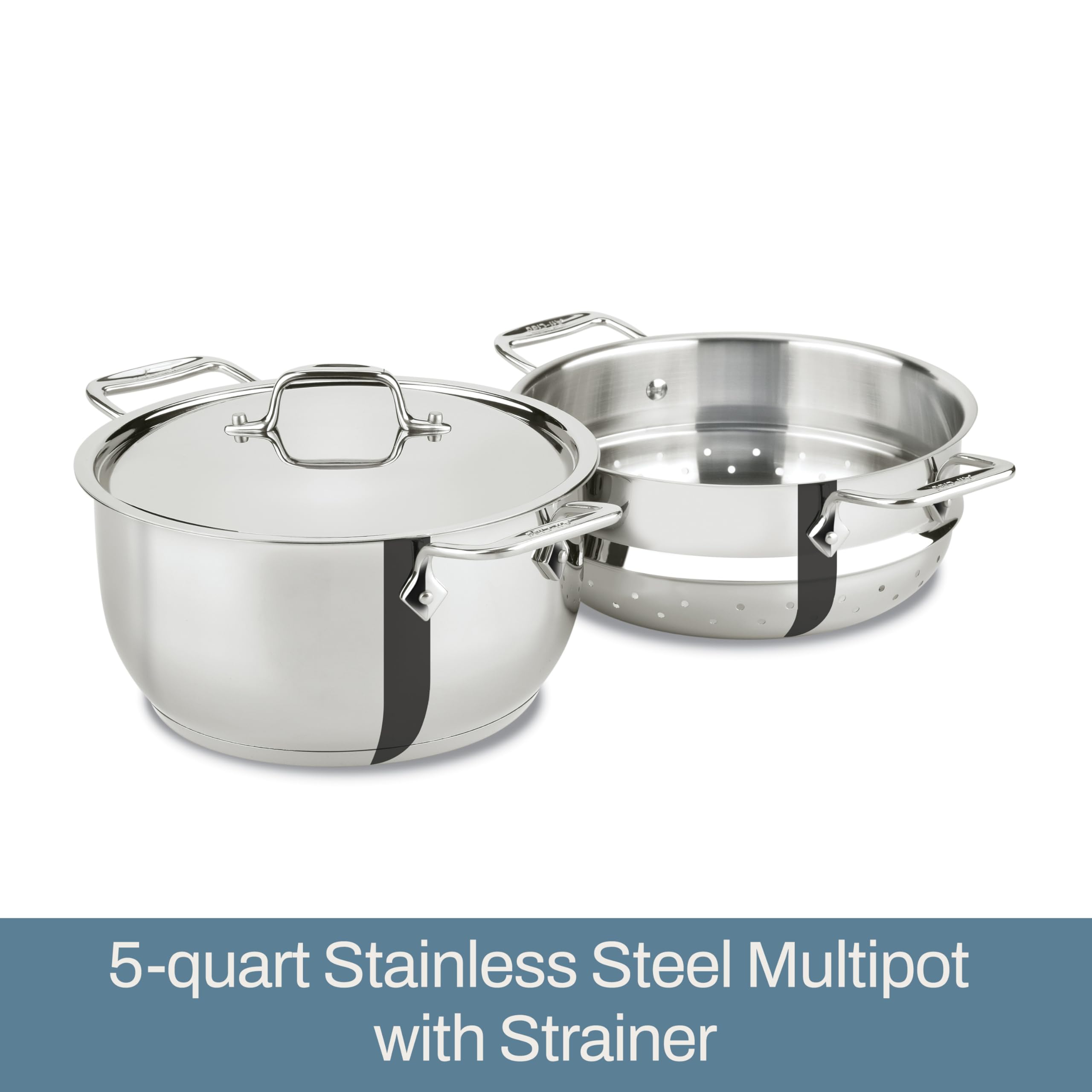 All‑Clad perforated steaming insert closeup, even steam circulation benefit