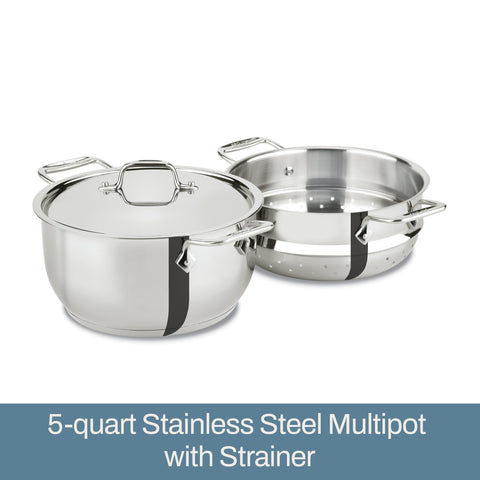 All‑Clad perforated steaming insert closeup, even steam circulation benefit