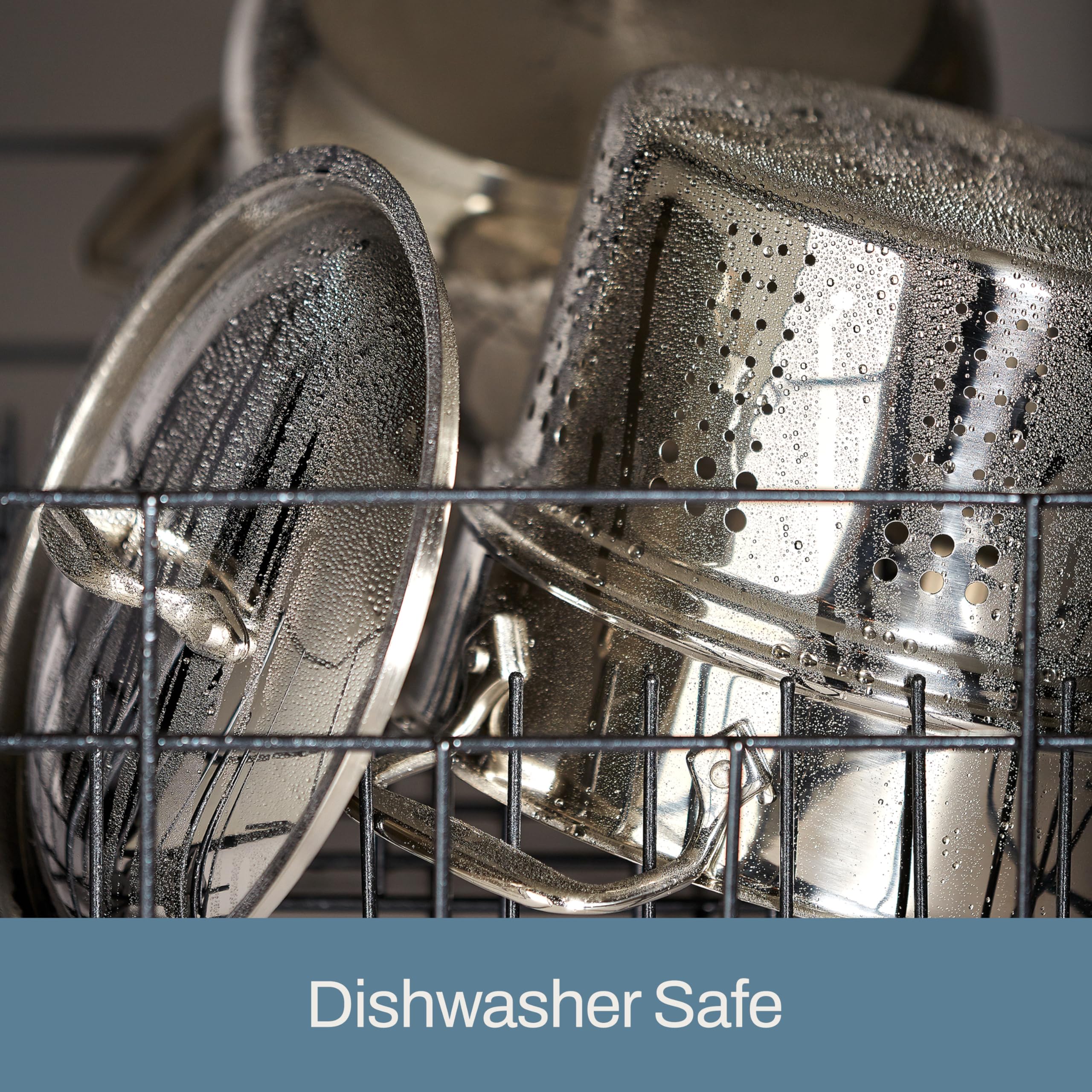 All‑Clad steamer next to colander for scale, clear size and capacity benefit