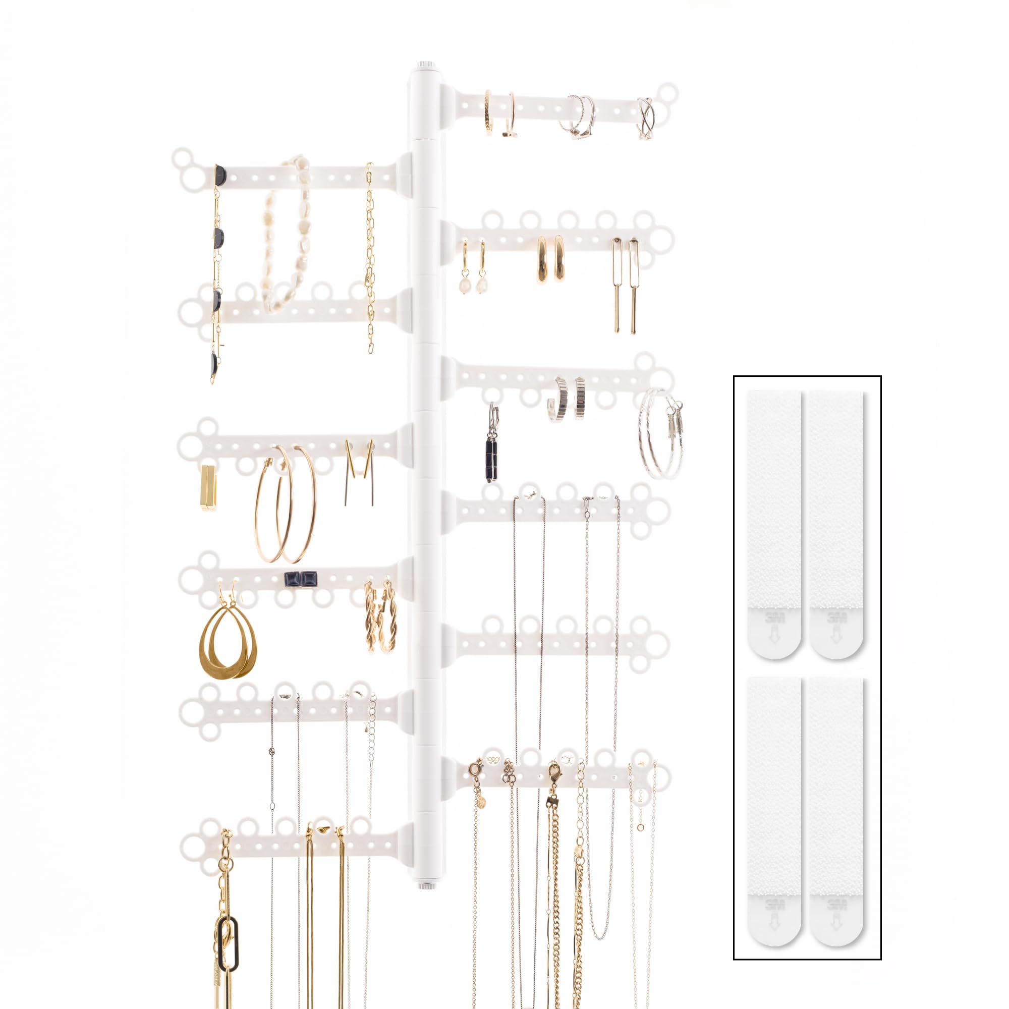 All Hung Up front view of white organizer showing compact storage benefit
