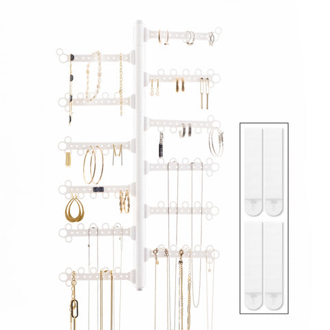 All Hung Up front view of white organizer showing compact storage benefit