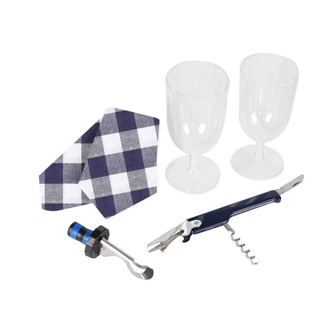 ALLCAMP wine bag in picnic setting on blanket with glasses, ideal for outdoor gatherings