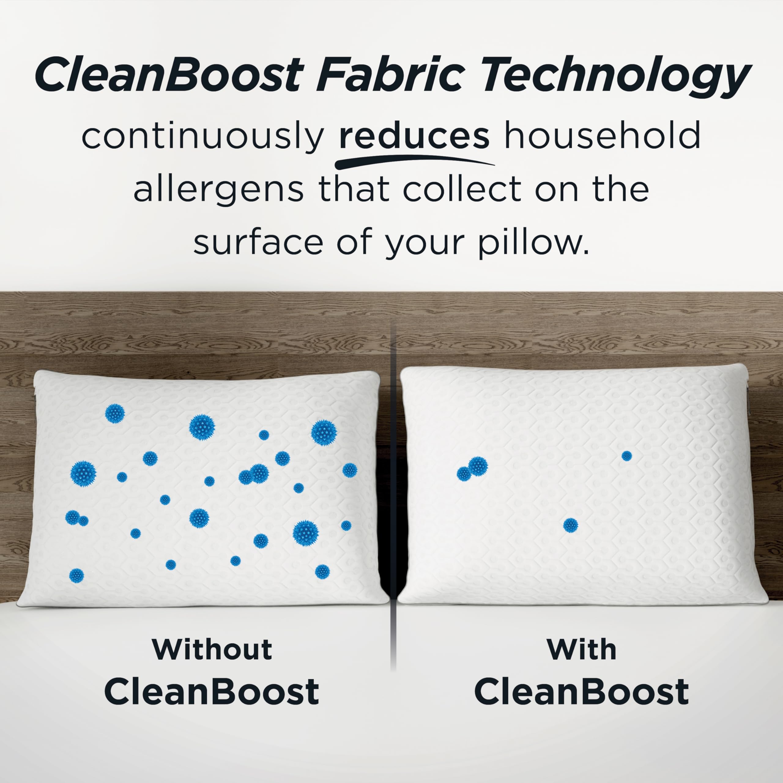 Aller-Ease pillow tumbling in dryer to illustrate quick re-fluff and loft recovery