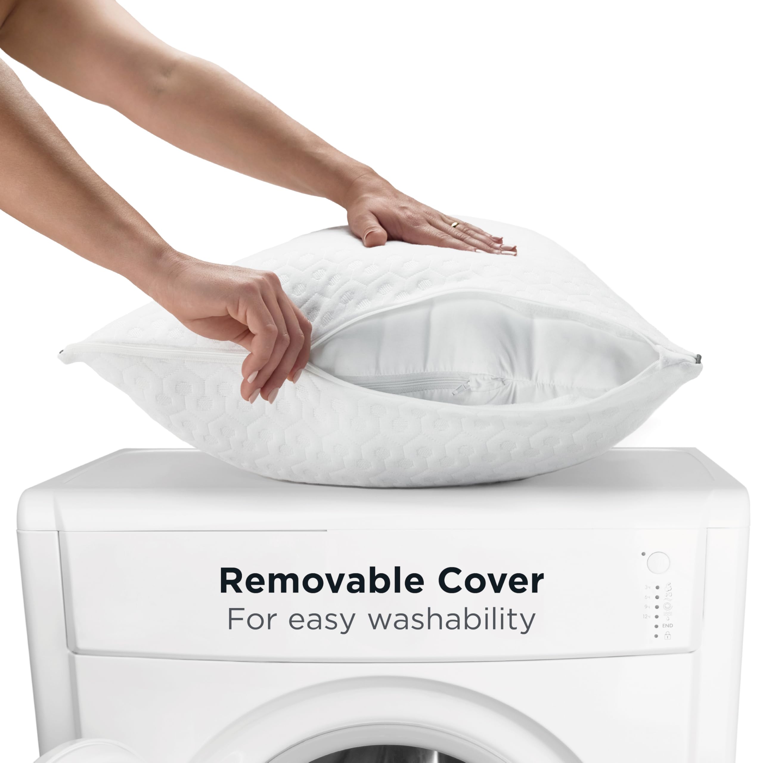 Aller-Ease pillows neatly staged on bed demonstrating comfort and bedroom styling
