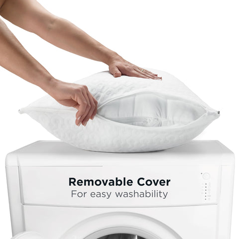 Aller-Ease pillows neatly staged on bed demonstrating comfort and bedroom styling