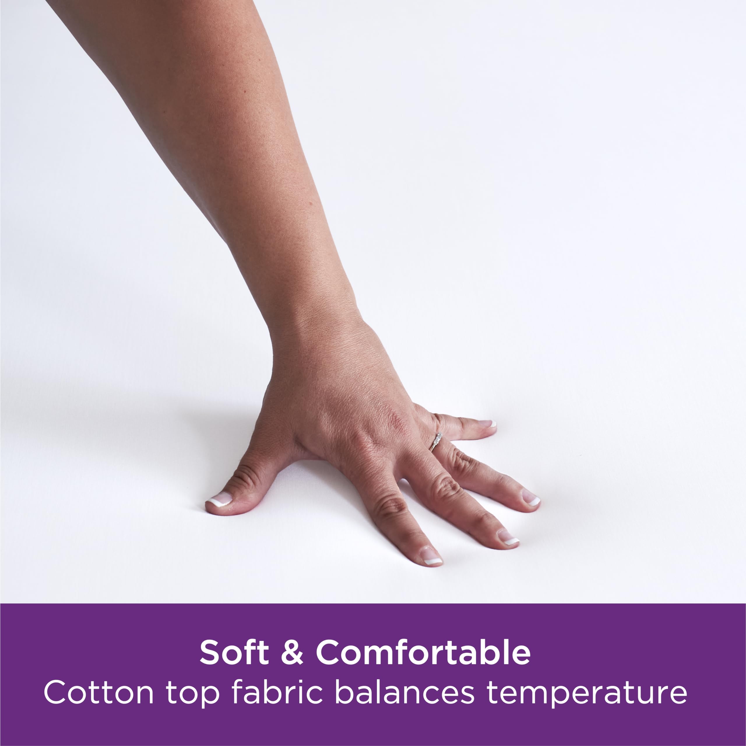AllerEase beside ruler showing fit across mattress depth for secure coverage