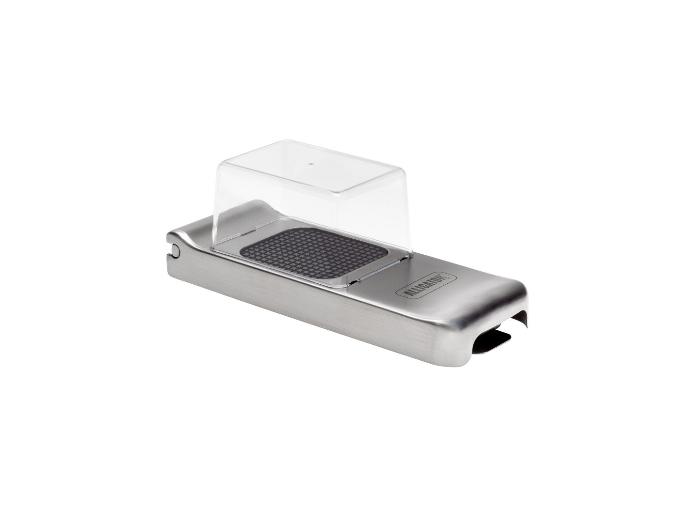 Alligator assembled on kitchen shelf highlighting sleek stainless look and space saving