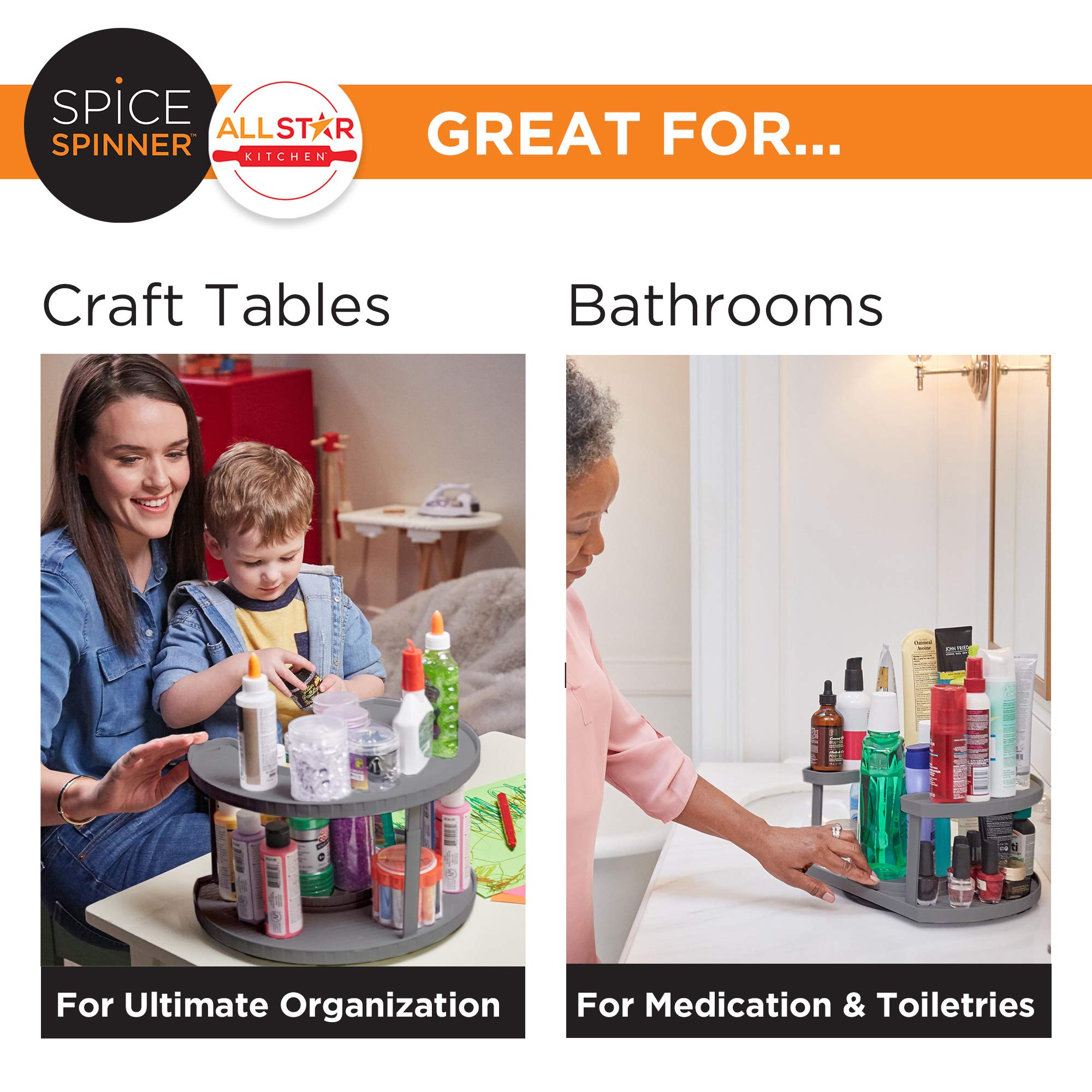 Allstar Innovations spice spinner with labels visible for quick identification benefit