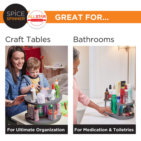 Allstar Innovations spice spinner with labels visible for quick identification benefit