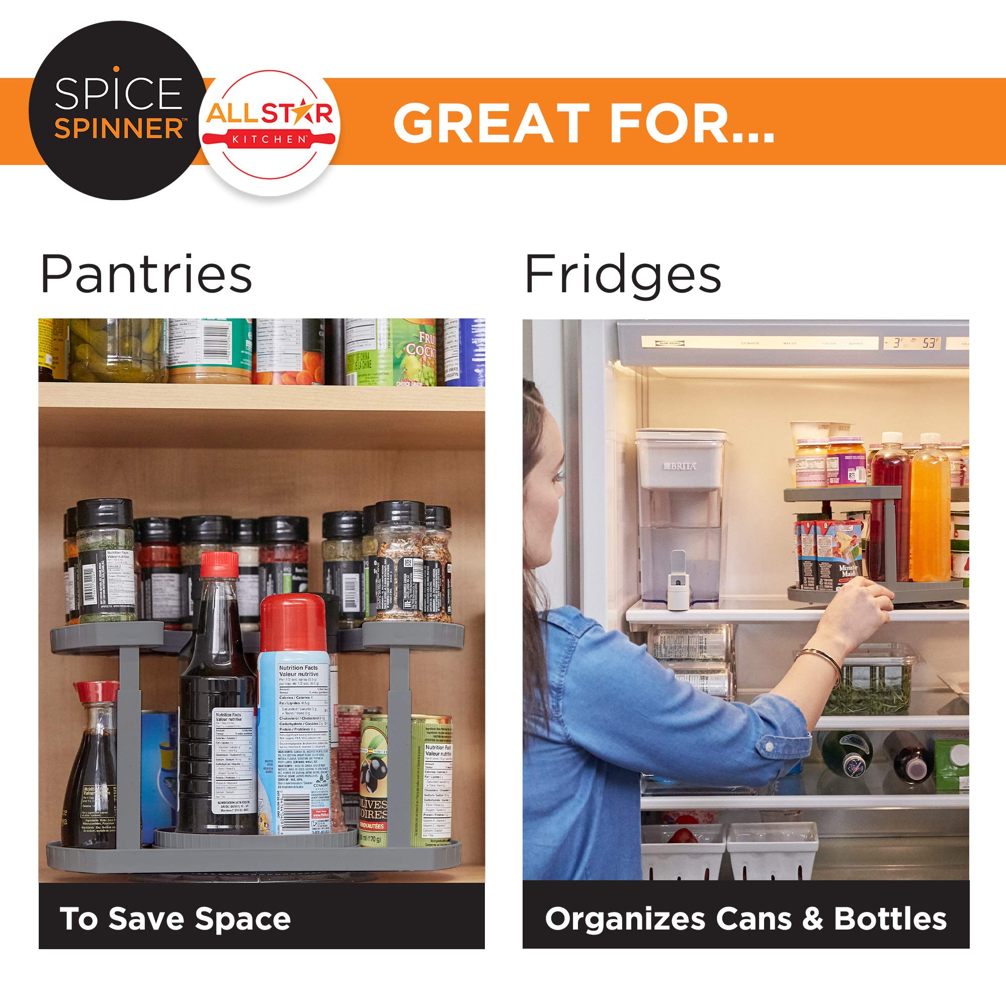 Allstar Innovations spice spinner beside a ruler showing scale and bottle capacity