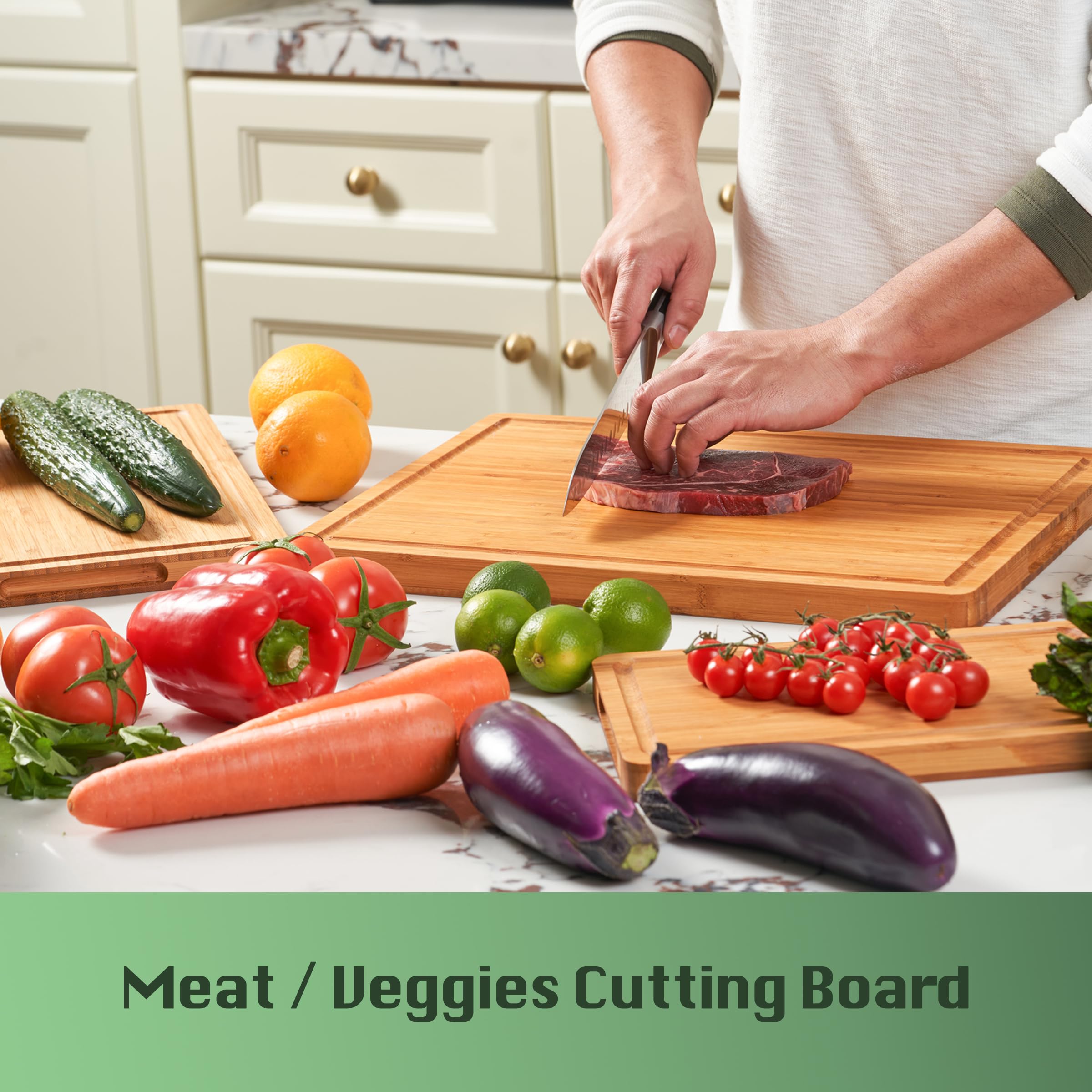Allsum handle and thick edge profile for secure lifting and stable chopping performance