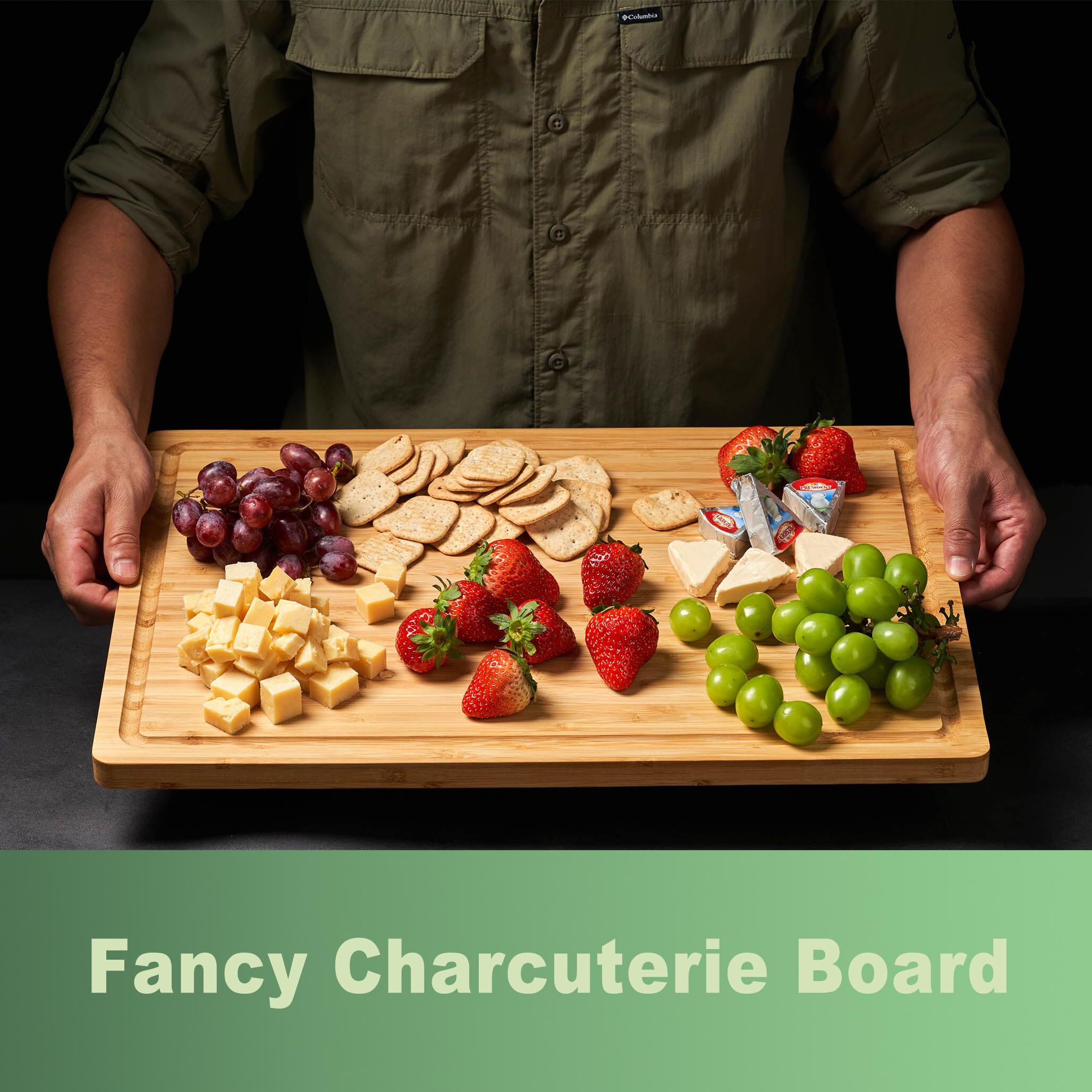 Allsum in kitchen lifestyle staged with charcuterie for elegant serving