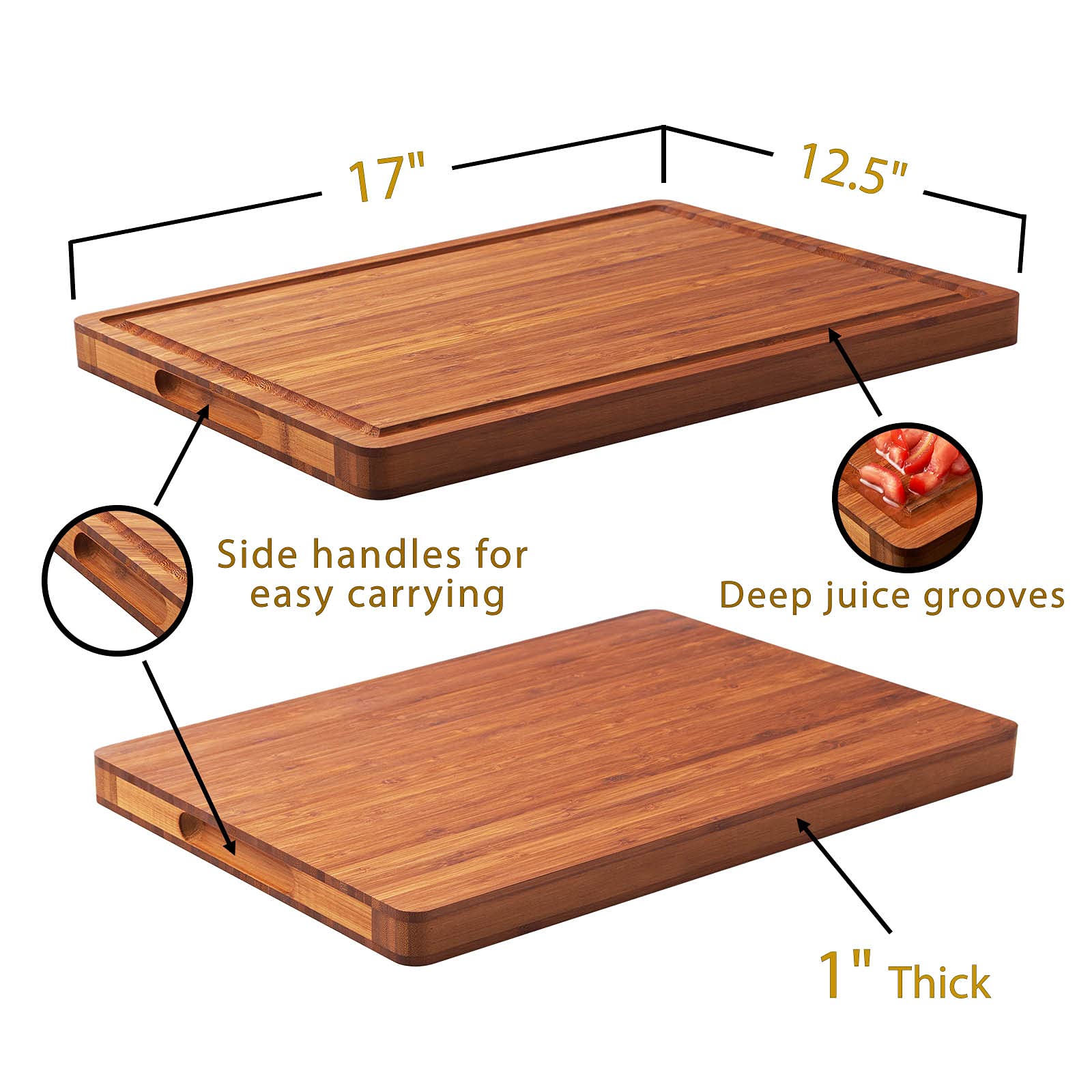 Allsum scale comparison on kitchen counter showing generous size for big meal prep and carving