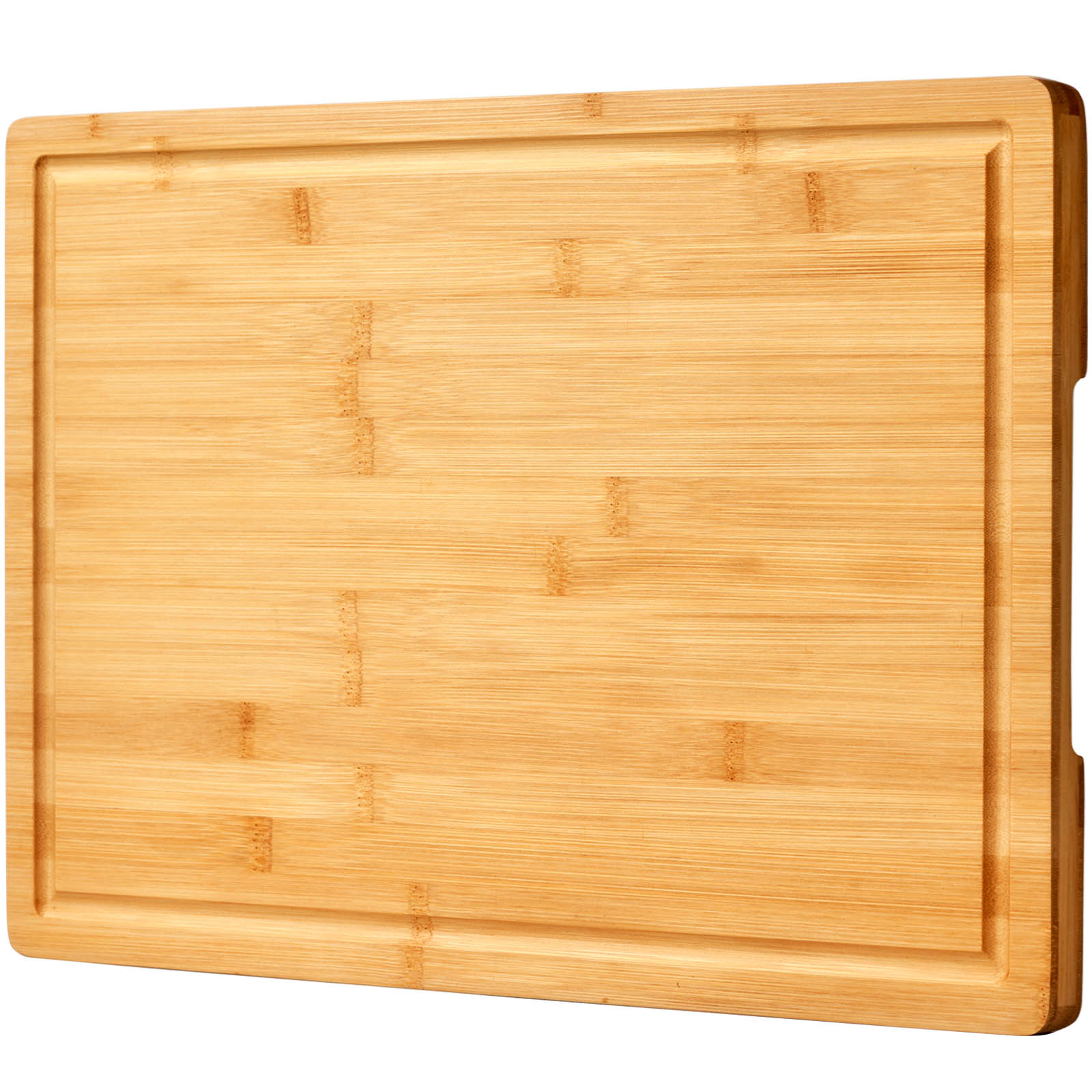 Allsum bamboo cutting board front view showing large surface for prep