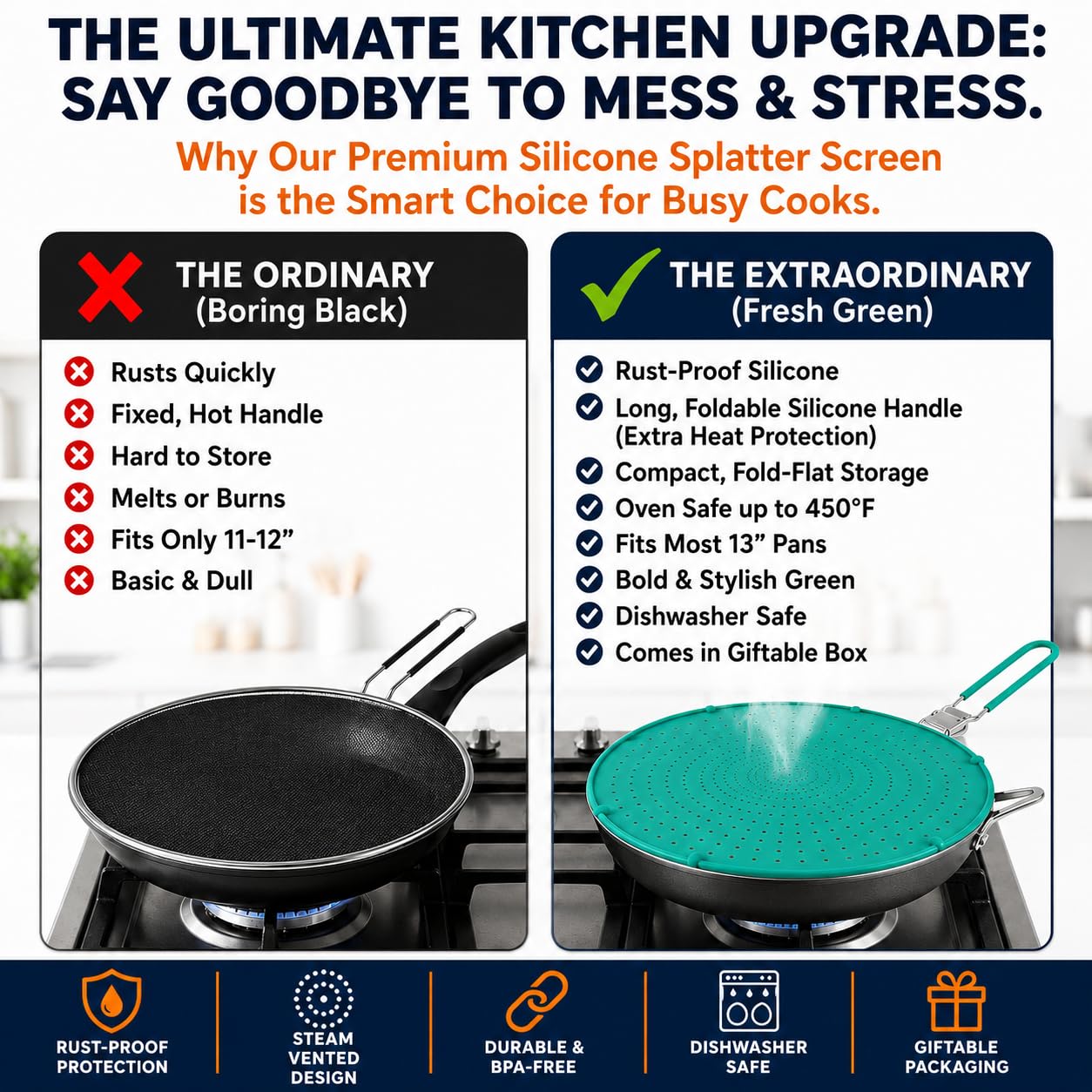 Allumerous silicone surface texture detail, non-stick for easy cleaning