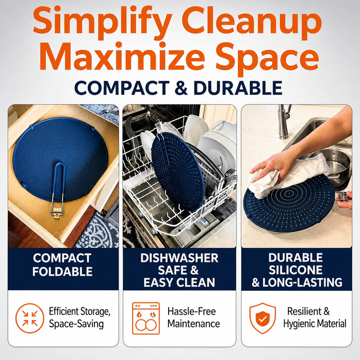 Allumerous next to 12-inch skillet showing fit for 10–12 inch pans and sizing clarity