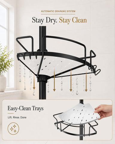 ALLZONE removable plastic tray lifted for easy cleaning and water drainage