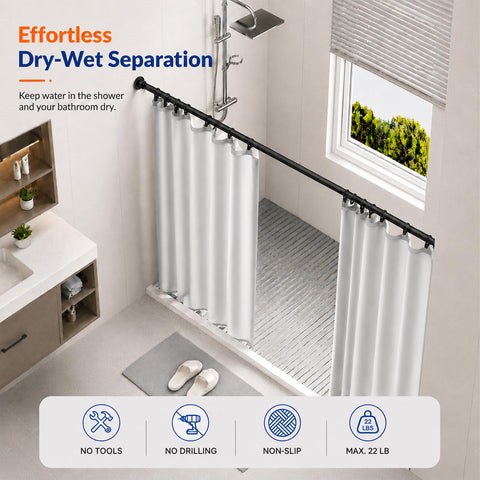 ALLZONE hand adjusting rod length to show easy extendable fit up to 83 inches
