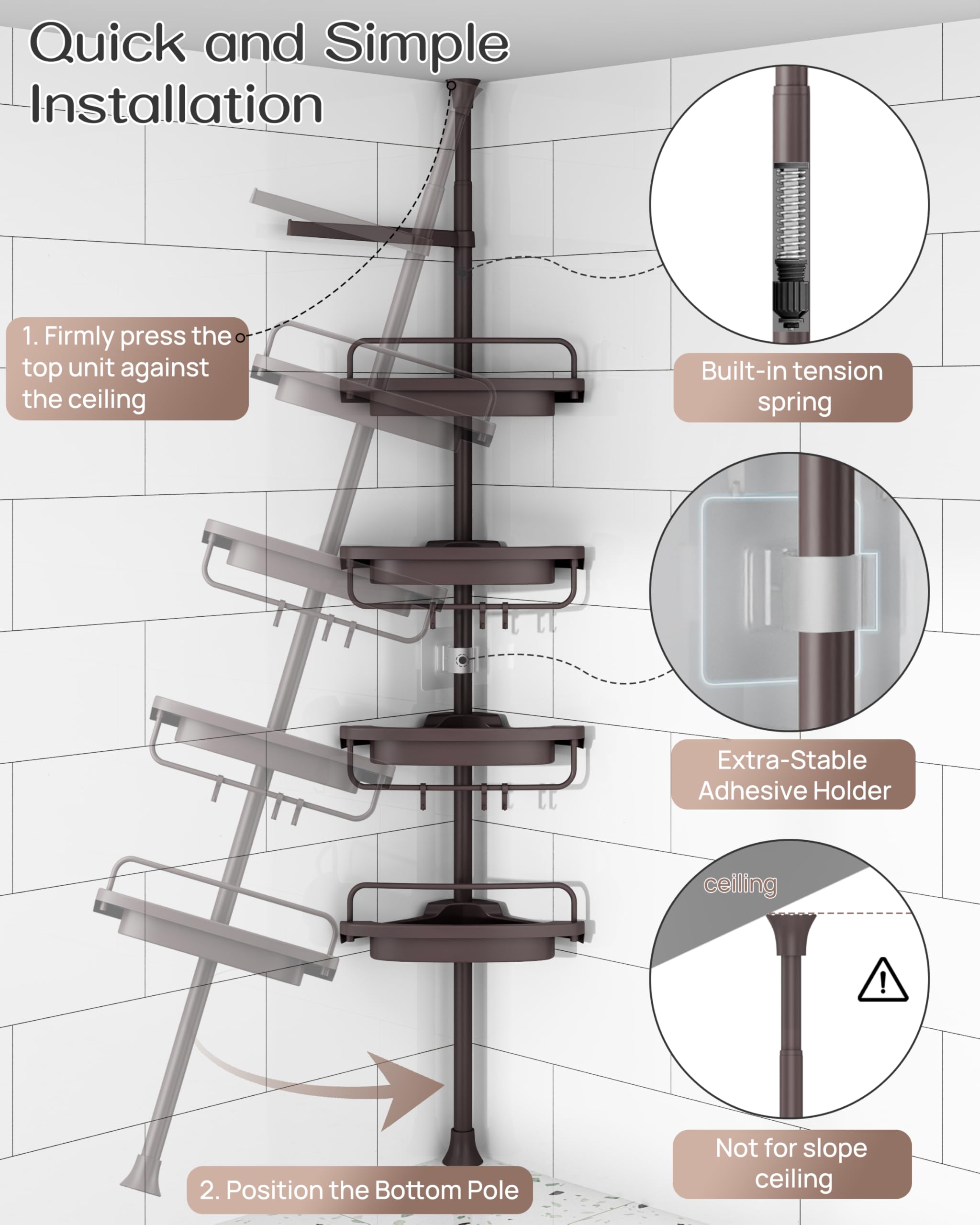 ALLZONE plastic shelf drain detail showing water-shedding cleanliness benefit