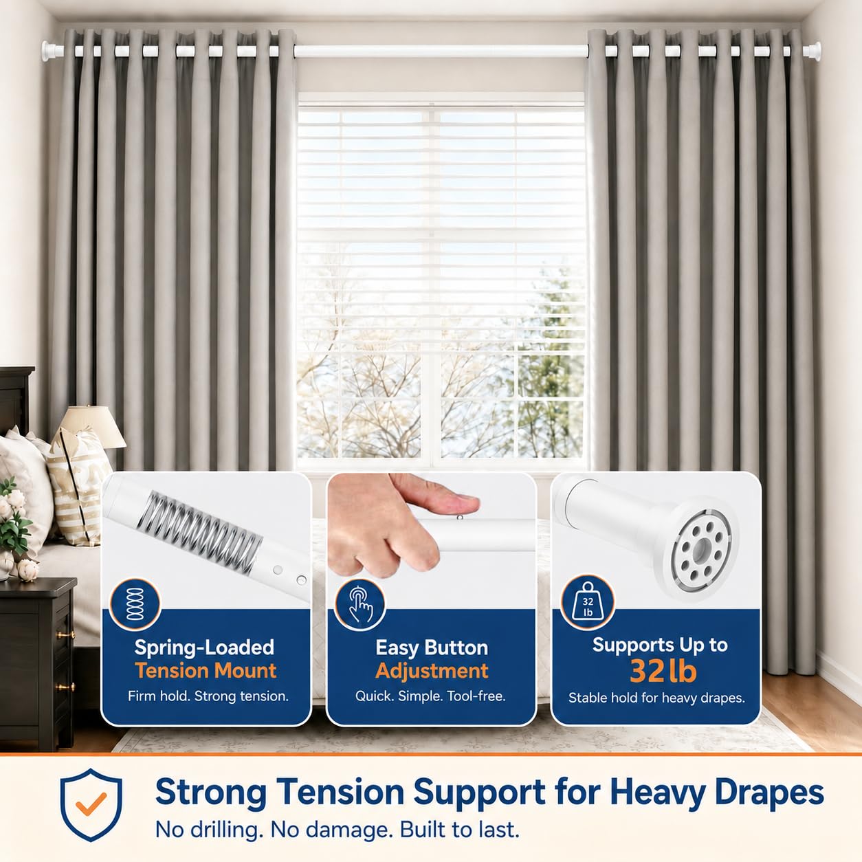 ALLZONE detail of 1.25-inch pole diameter showing reinforced strength and support