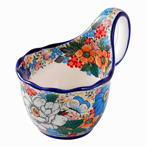 ALMA soup bowl front view showing floral design and vintage charm benefit
